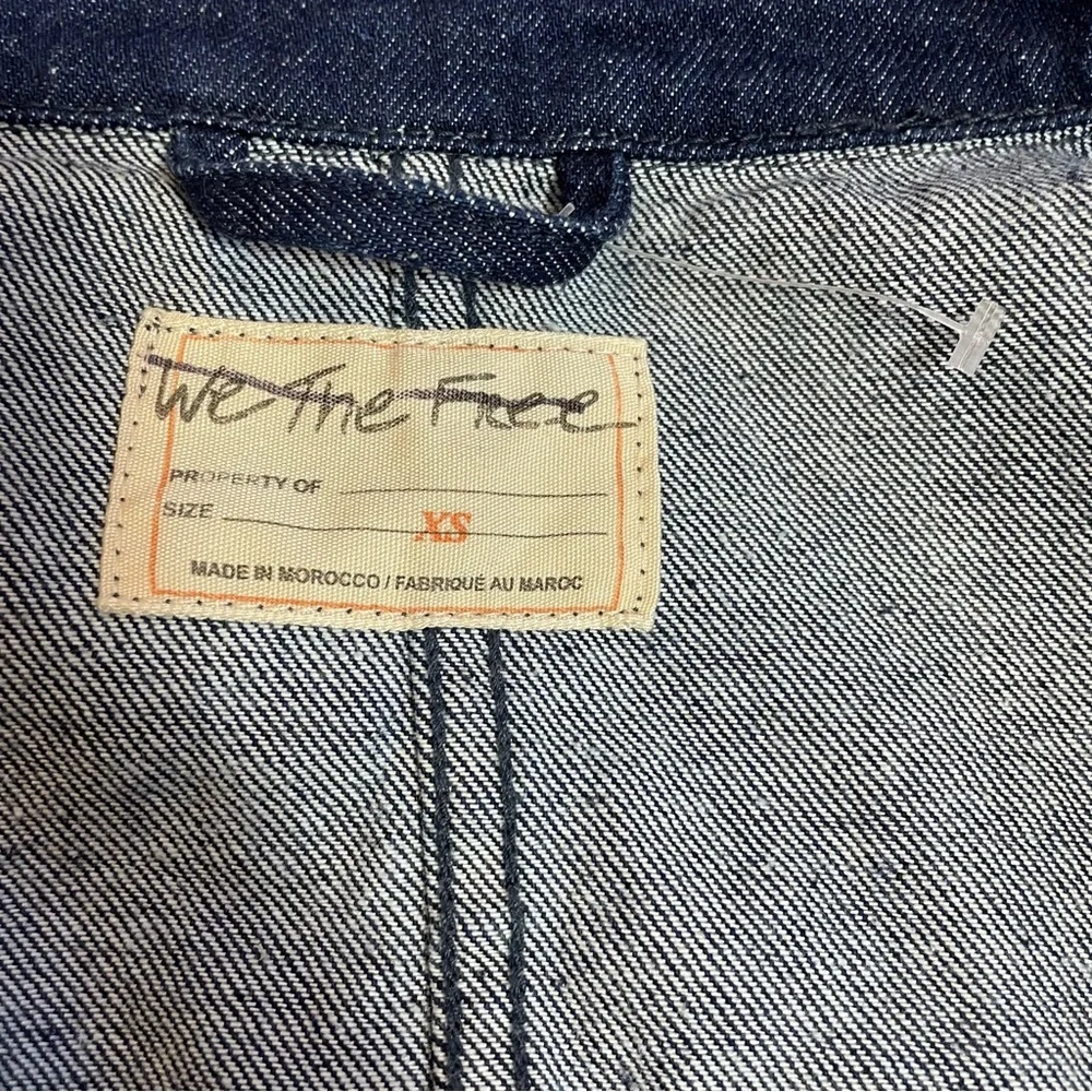 New Free People Casey Denim Blue Jacket Size XS - Picture 7 of 14